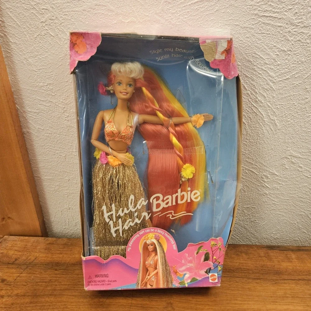 Barbie Hula Hair‎ Pink and Gold Doll Mattel 1996 New In Box Vintage